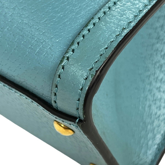 Gucci Diana Tote Shoulder Bag GG Marmont Leather Blue - Picture 3 of 10